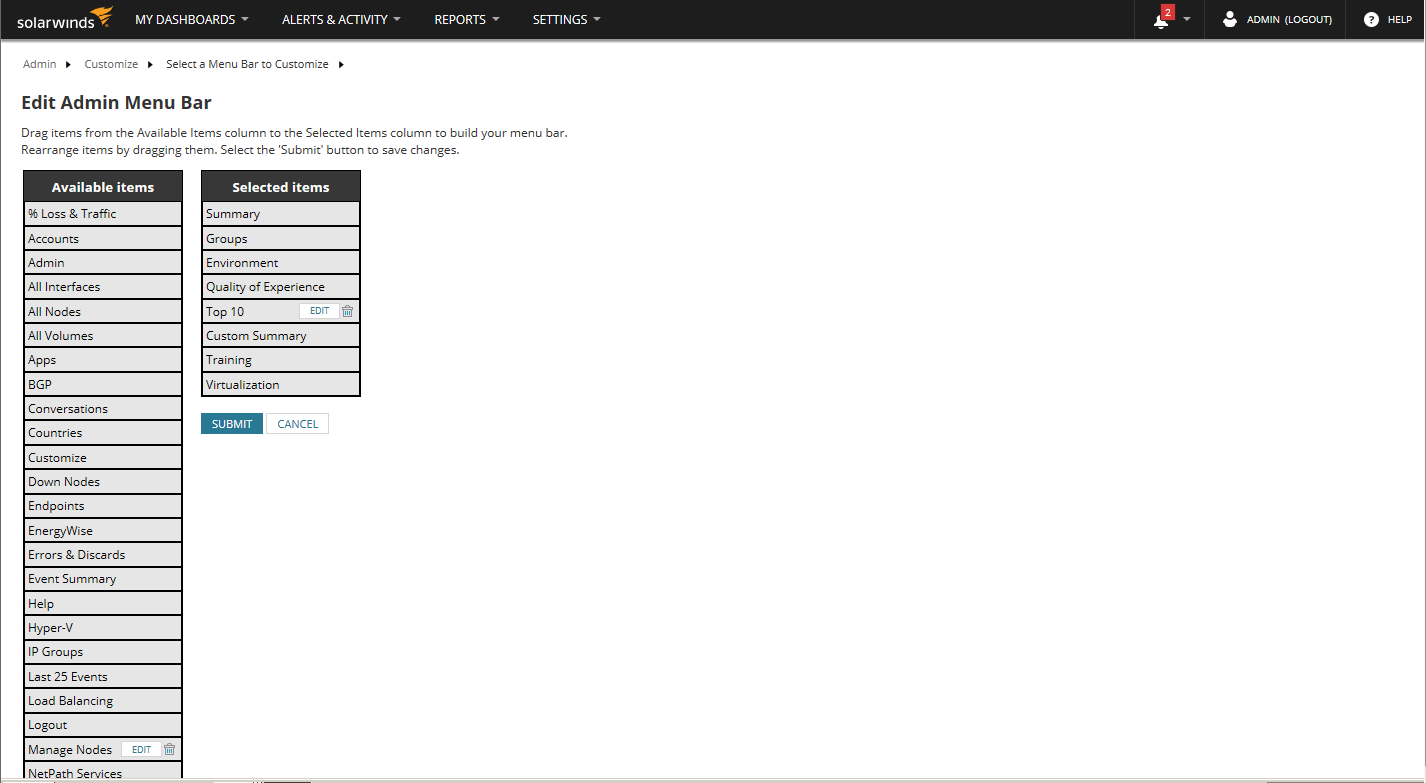 NPM 12 edit admin menu bar.png